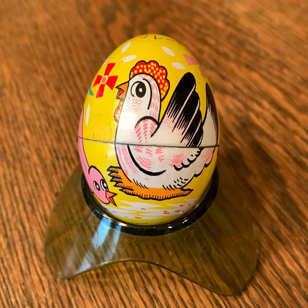 Vintage Haji Japan Tin Litho Toy Easter Egg